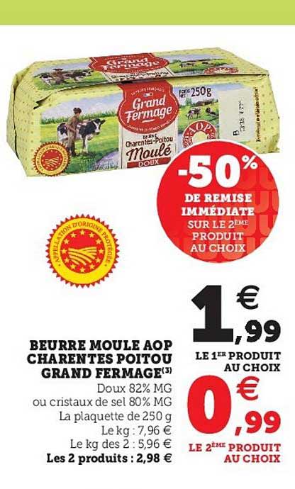 beurre moule aop charentes poitou grand fermage