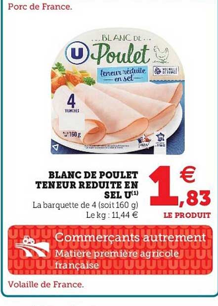 blanc de poulet teneur réduite en sel u