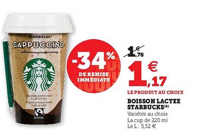 boisson lactée starbucks