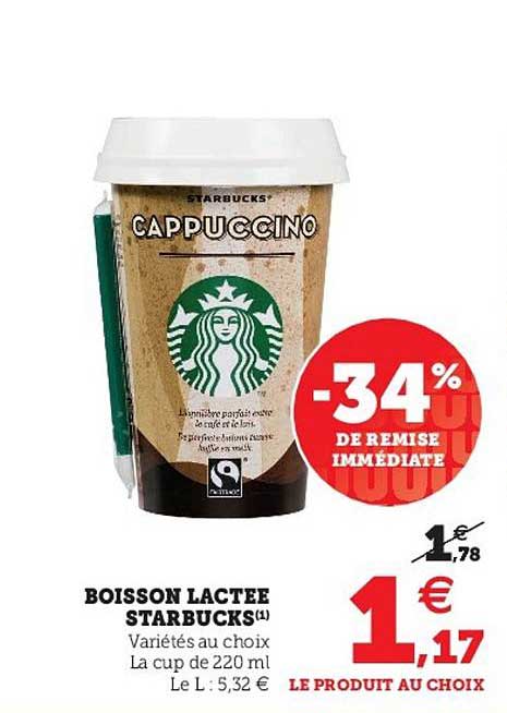 boisson lactée starbucks