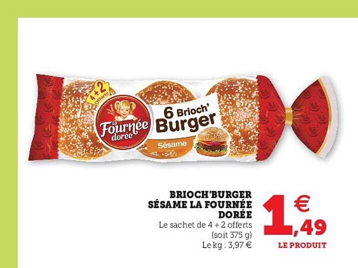 brioch'burger sésame la fournée dorée