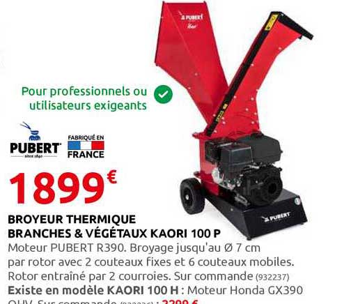 broyeur thermique branches & végétaux kaori 100 p pubert