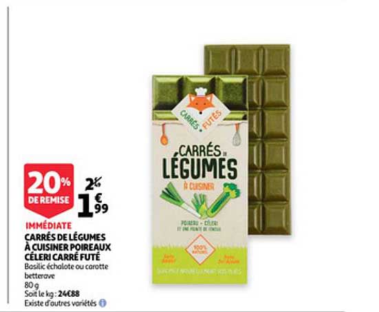 carrés de légumes à cuisiner poireaux céleri carré futé