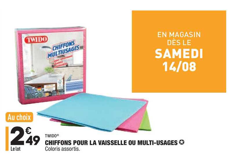 chiffons pour la vaisselle ou multi-usages twido