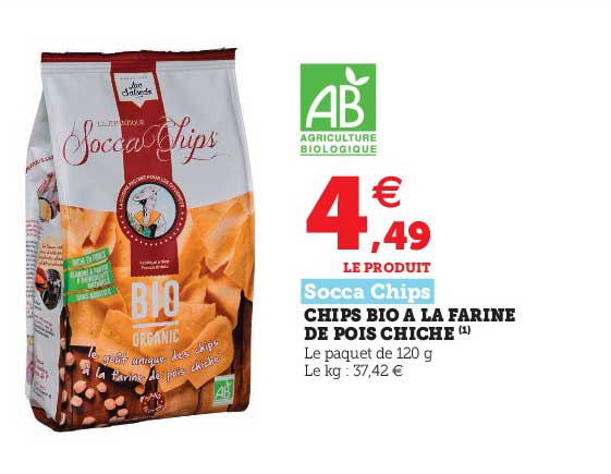 chips bio à la farine de pois chiche socca chips