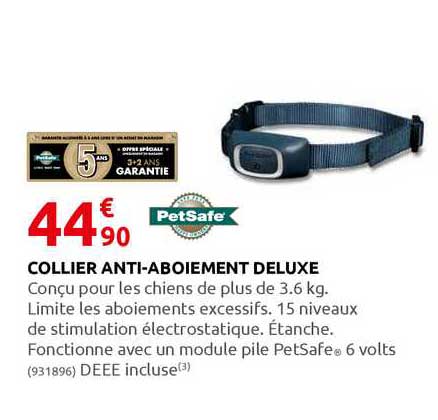 collier anti-aboiement deluxe