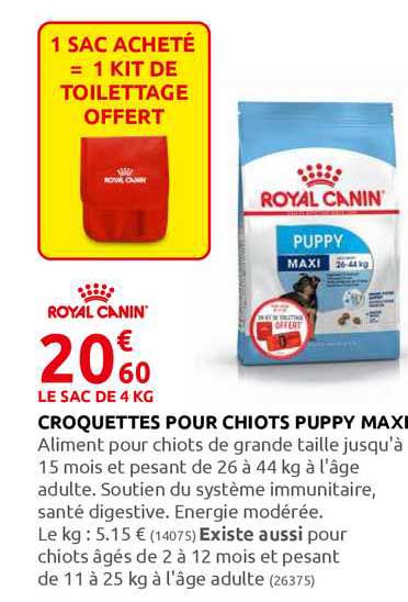 croquettes pour chiots puppy maxi