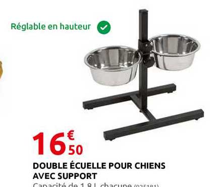 Double écuelle Pour Chiens Avec Support