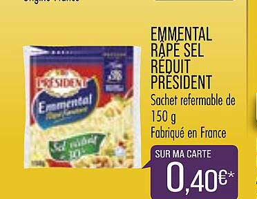emmental râpé sel réduit président