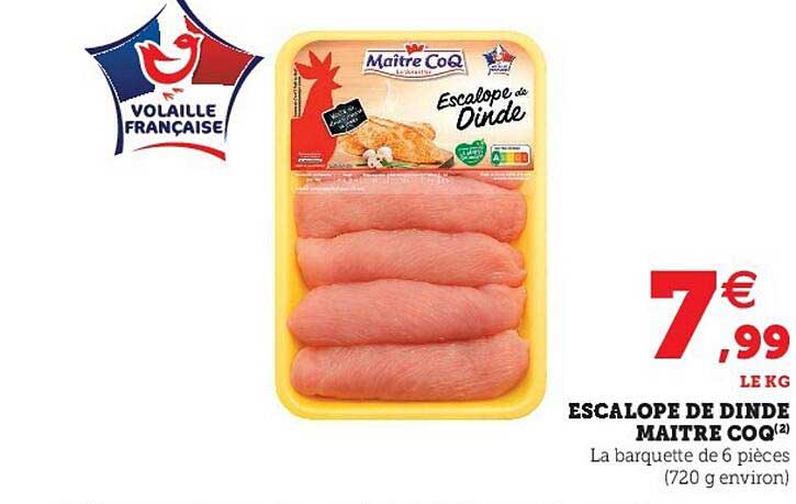 escalope de dinde maître coq