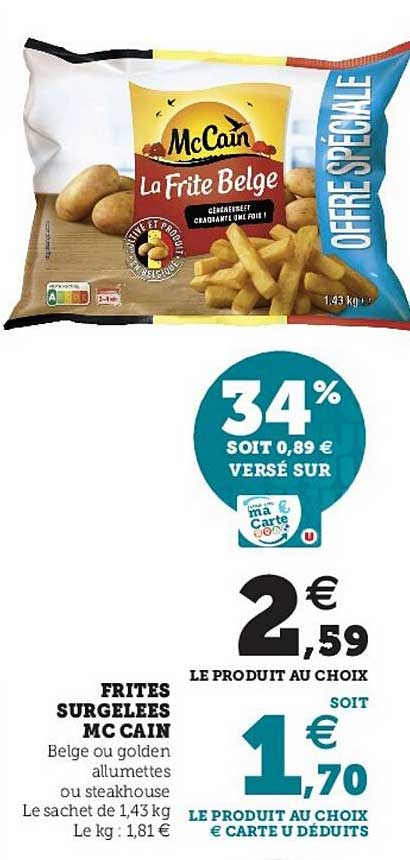 frites surgelées mc cain