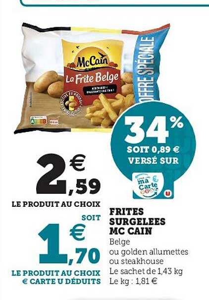 frites surgelées mc cain