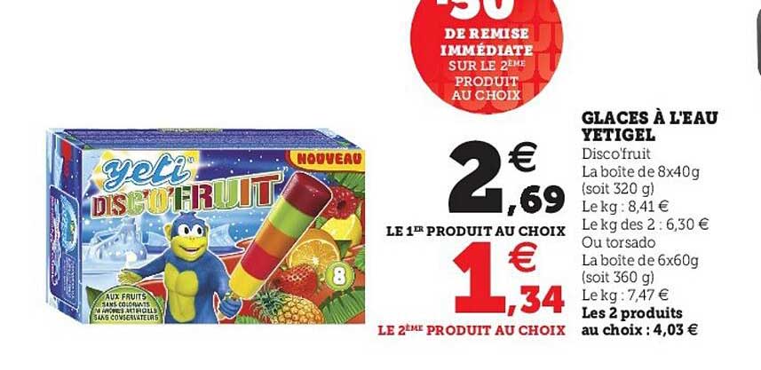 glaces à l'eau yetigel