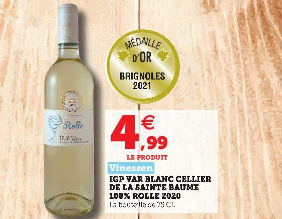 igp var blanc cellier de la sainte baume 100% rolle 2020 vinessen