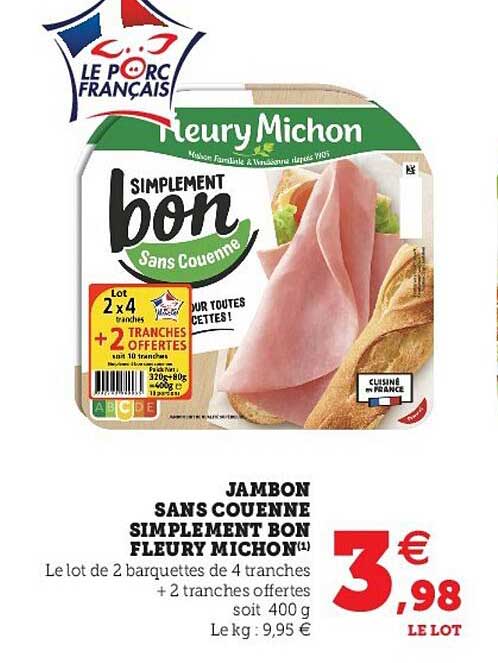 jambon sans couenne simplement bon fleury michon