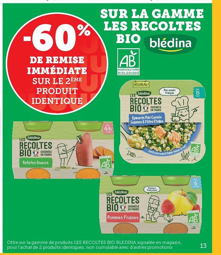 la gamme les récoltes bio blédina