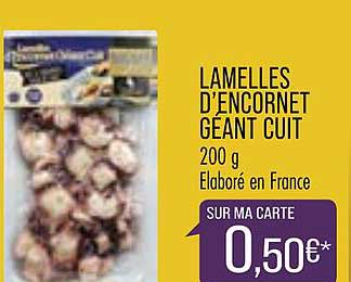 lamelles d'encornet géant cuit