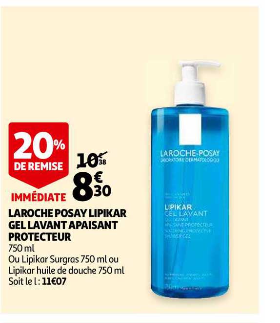 laroche posay lipikar gel lavant apaisant protecteur