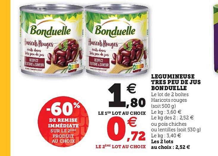 légumineuse très peu de jus bonduelle