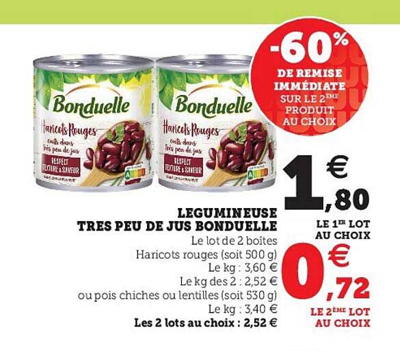légumineuse très peu de jus bonduelle