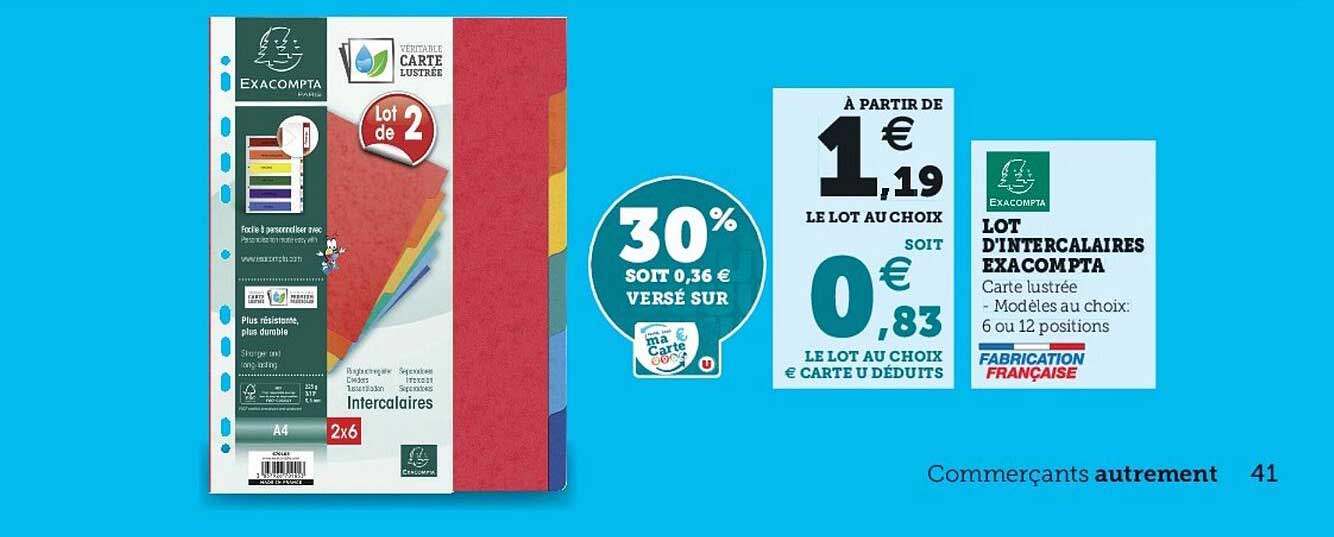 Lot D'intercalaires Exacompta