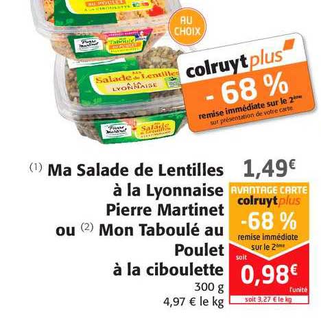 ma salade de lentilles à la lyonnaise pierre martinet ou mon taboulé au poulet à la ciboulette