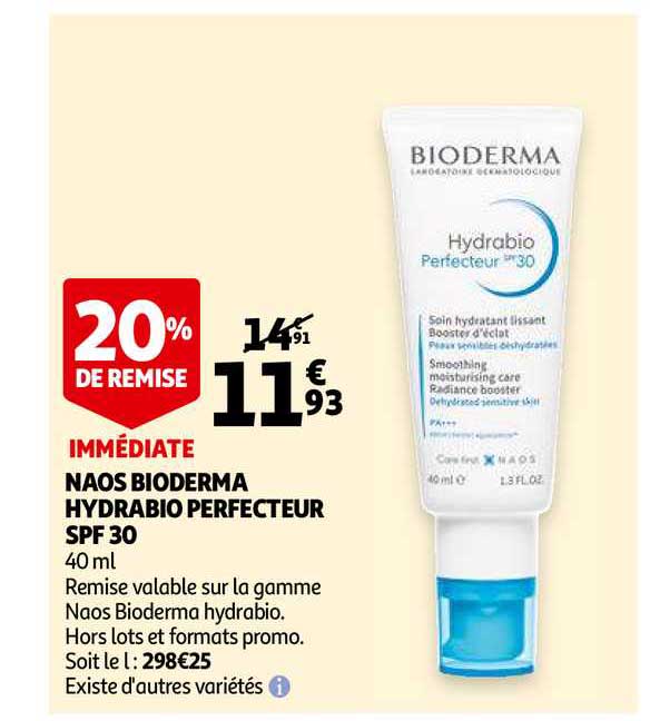 Naos Bioderma Hydrabio Perfecteur Spf 30