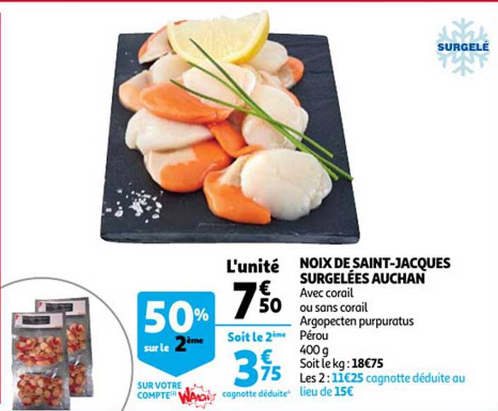 noix de saint-jacques surgelées auchan