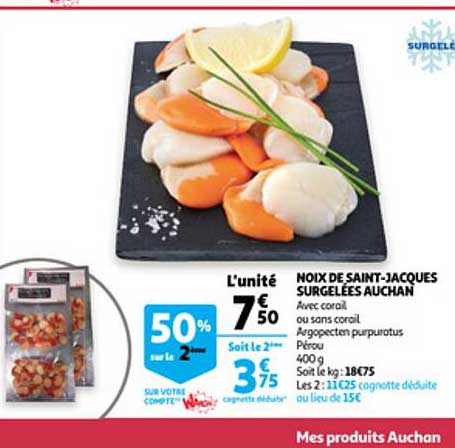 noix de saint-jacques surgelées auchan