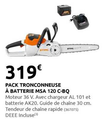 pack tronconneuse à batterie msa 120 c-bq stihl