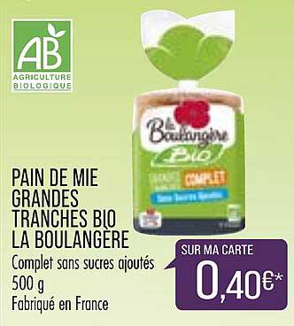 pain de mie grandes tranches bio la boulangère