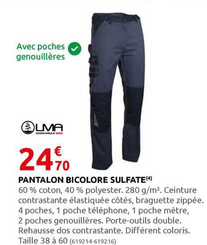 pantalon bicolore sulfate