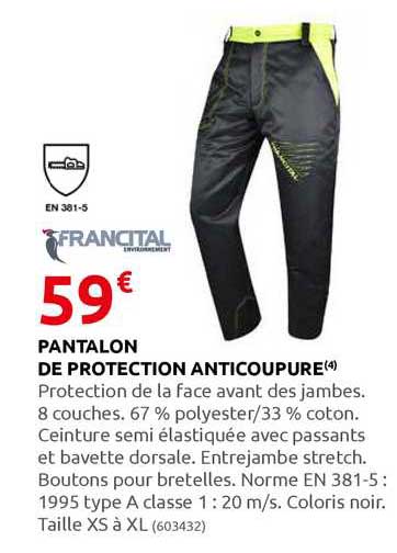 pantalon de protection anticoupure