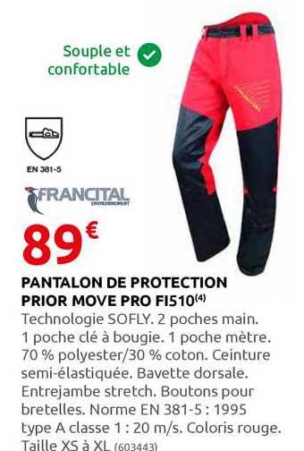 pantalon de protection prior move pro fi510