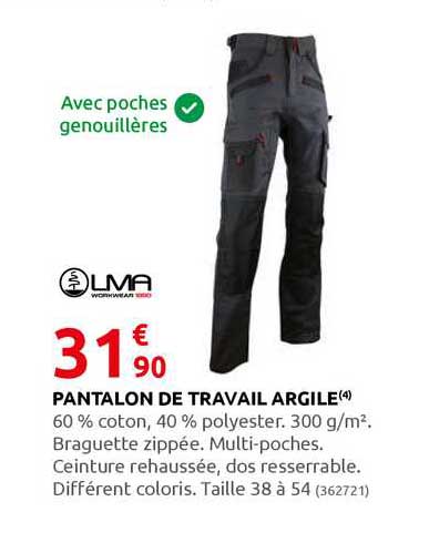 Pantalon De Travail Argile