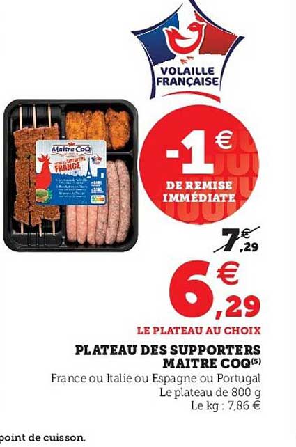 plateau des supporters maître coq