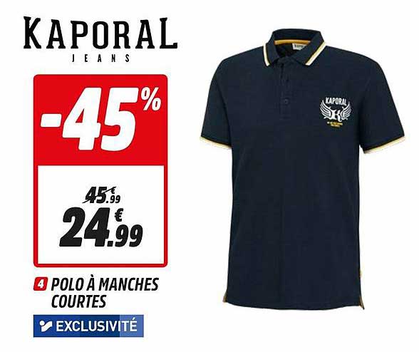 polo à manches courtes kaporal