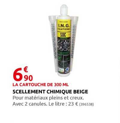 scellement chimique beige