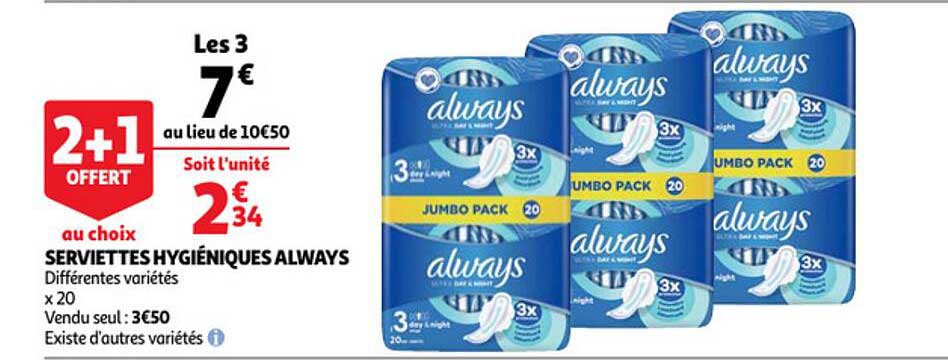 serviettes hygiéniques always