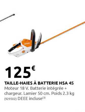 taille-haies à batterie hsa 45