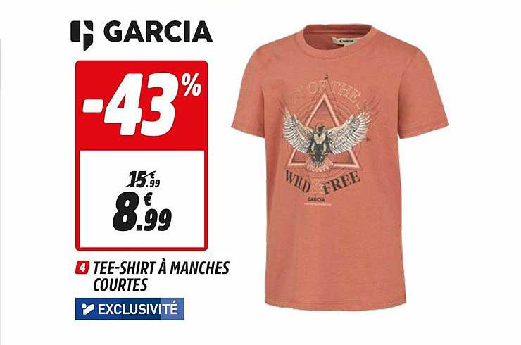 tee-shirt à manches courte garcia