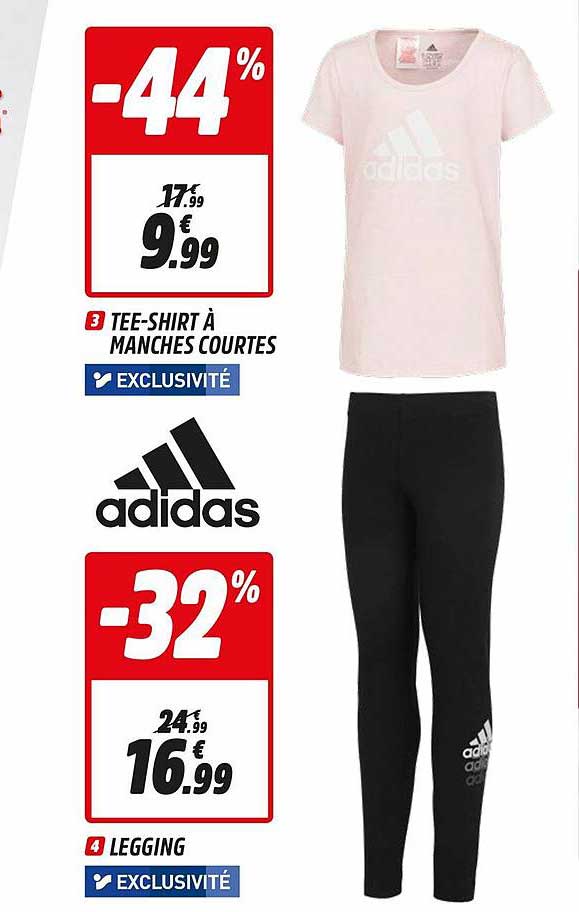 tee-shirt à manches courtes, legging adidas