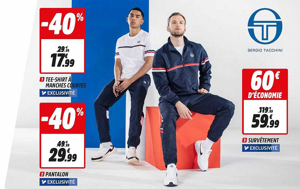 tee-shirt à manches courtes, pantalon, survêtement sergio tacchini