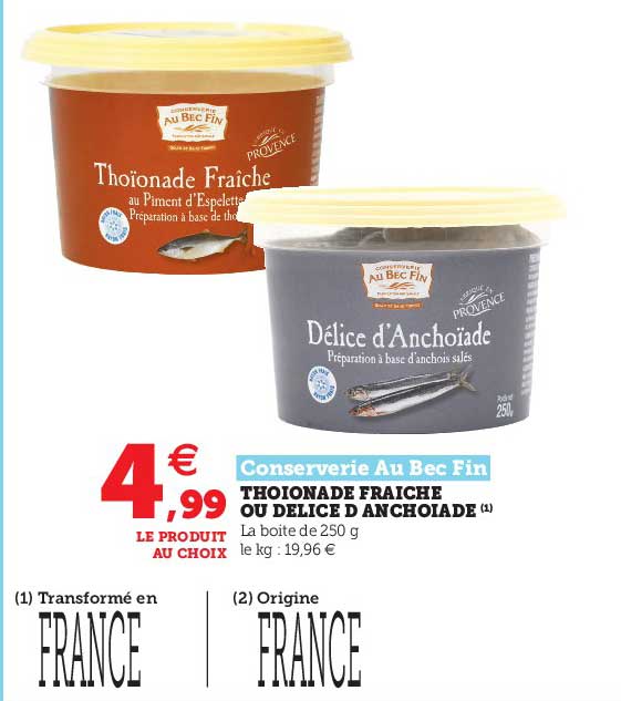 thoionade fraîche ou délice d'anchoïade conserverie au bec fin