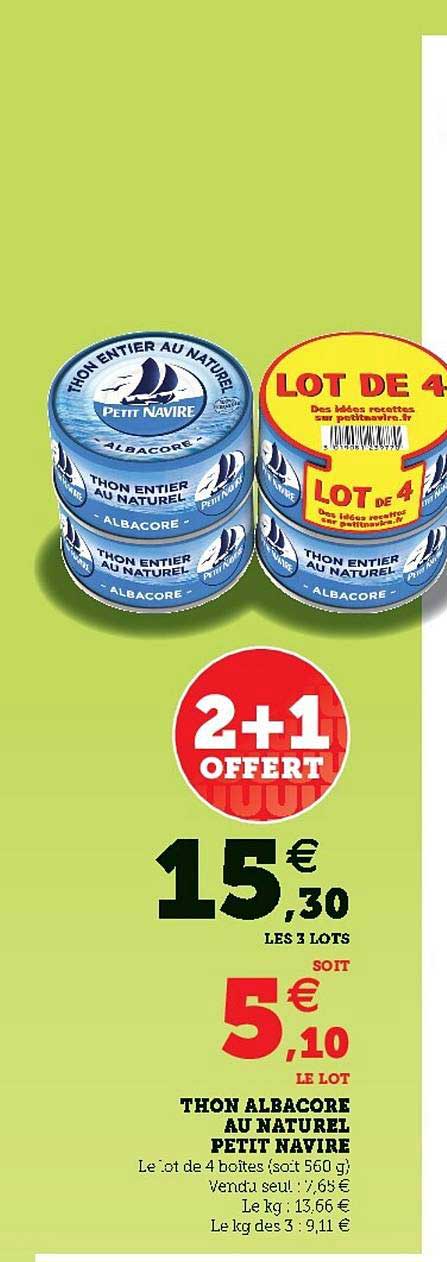 Thon Albacore Au Naturel Petit Navire