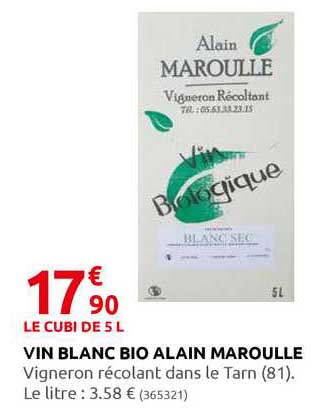 vin blanc bio alain maroulle