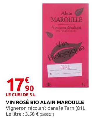 vin rosé bio alain maroulle
