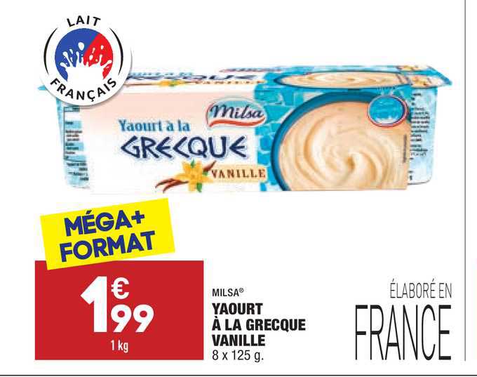 Yaourt à La Grecque Vanille Milsa