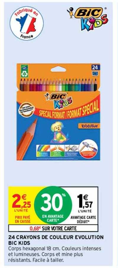 24 Crayons De Couleur évolution Bic Kids