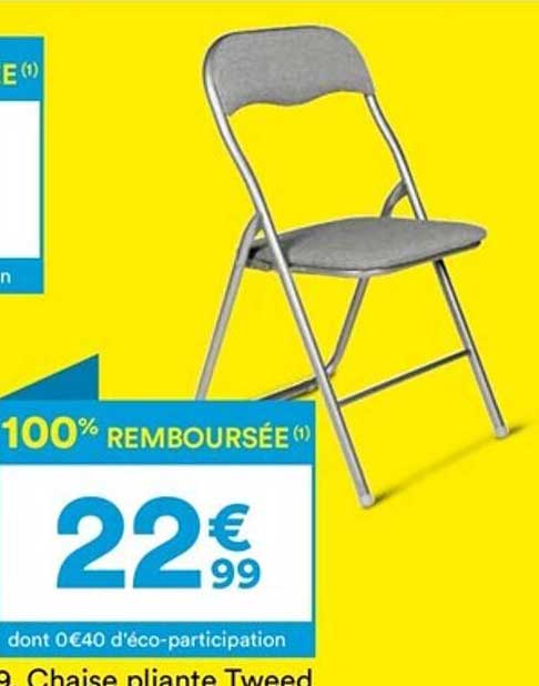 chaise pliante tweed